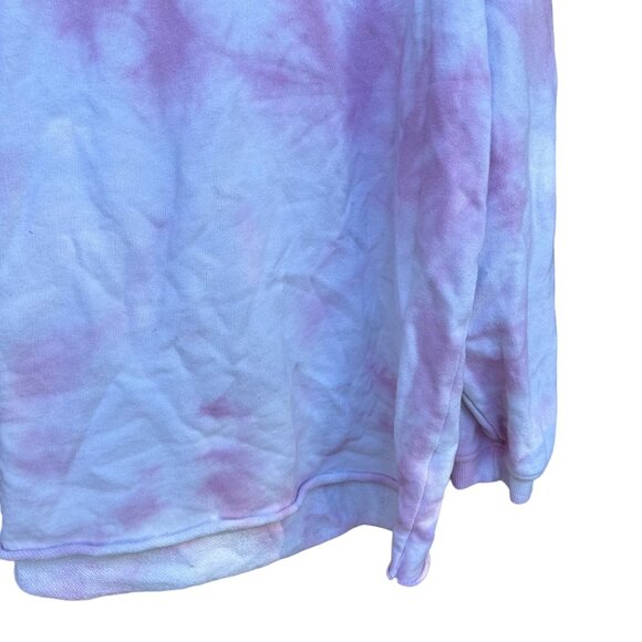 Mighty Fine “Je T’aime” Pink Tie Dye Oversized Crop Sweatshirt Size XS - Picture 7 of 12